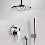 Remer SFH41 Chrome Shower System with Rain Ceiling Shower Head and Hand Shower